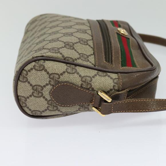 GUCCI GG Supreme Web Sherry Line Bag Pvc Beige Gold 001 115 001 115 - Picture 5 of 16